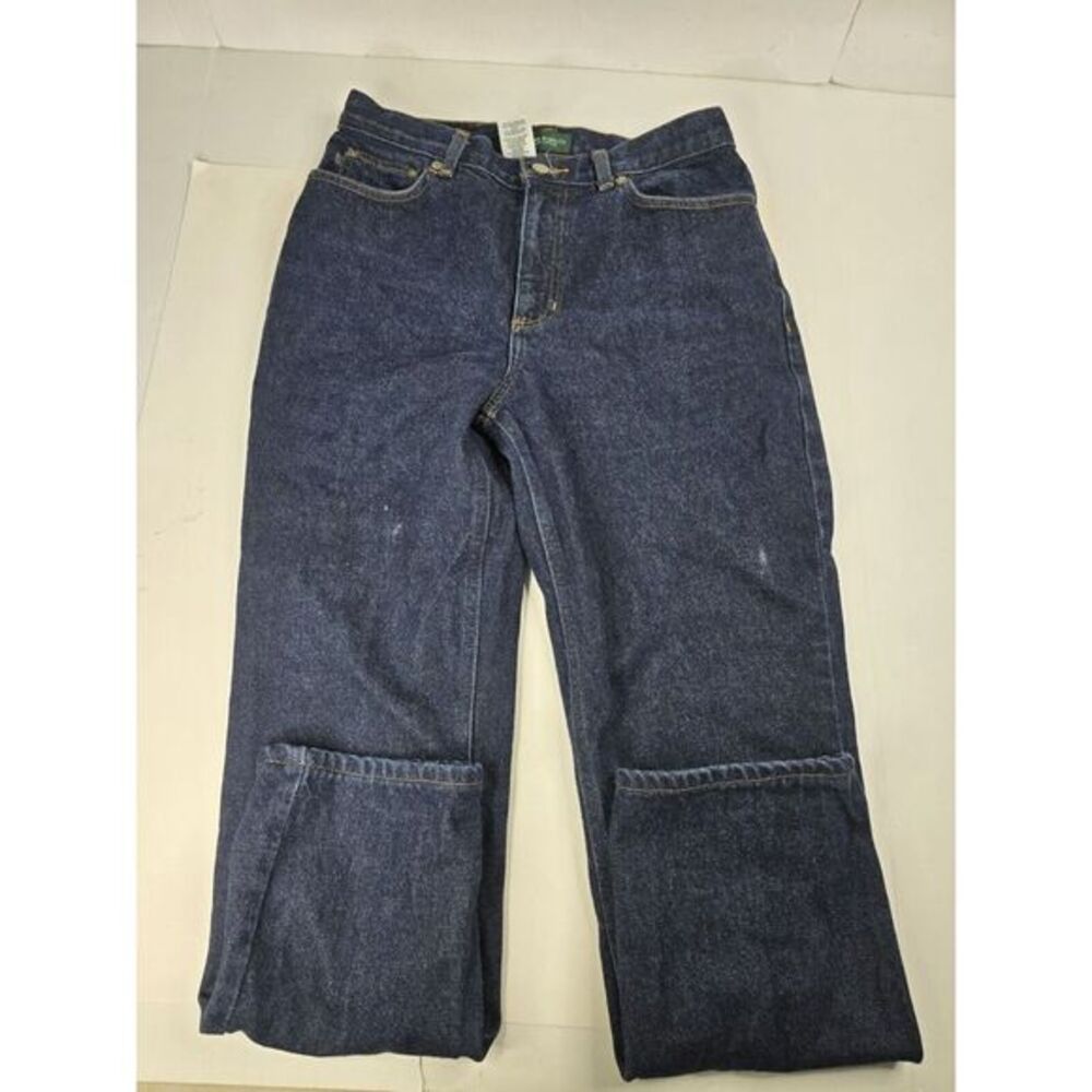 LRL Lauren Jeans Co Ralph Lauren Womens Dark Blue Classic Straight Sz 8 Mid High